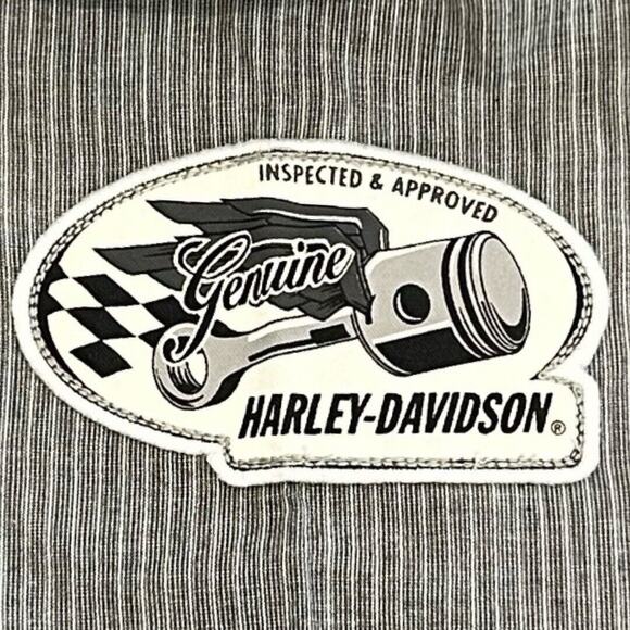 Harley Davidson Button Down Short Sleeve Shirt‎ Striped Men's Year 2014 Size M - Picture 5 of 6